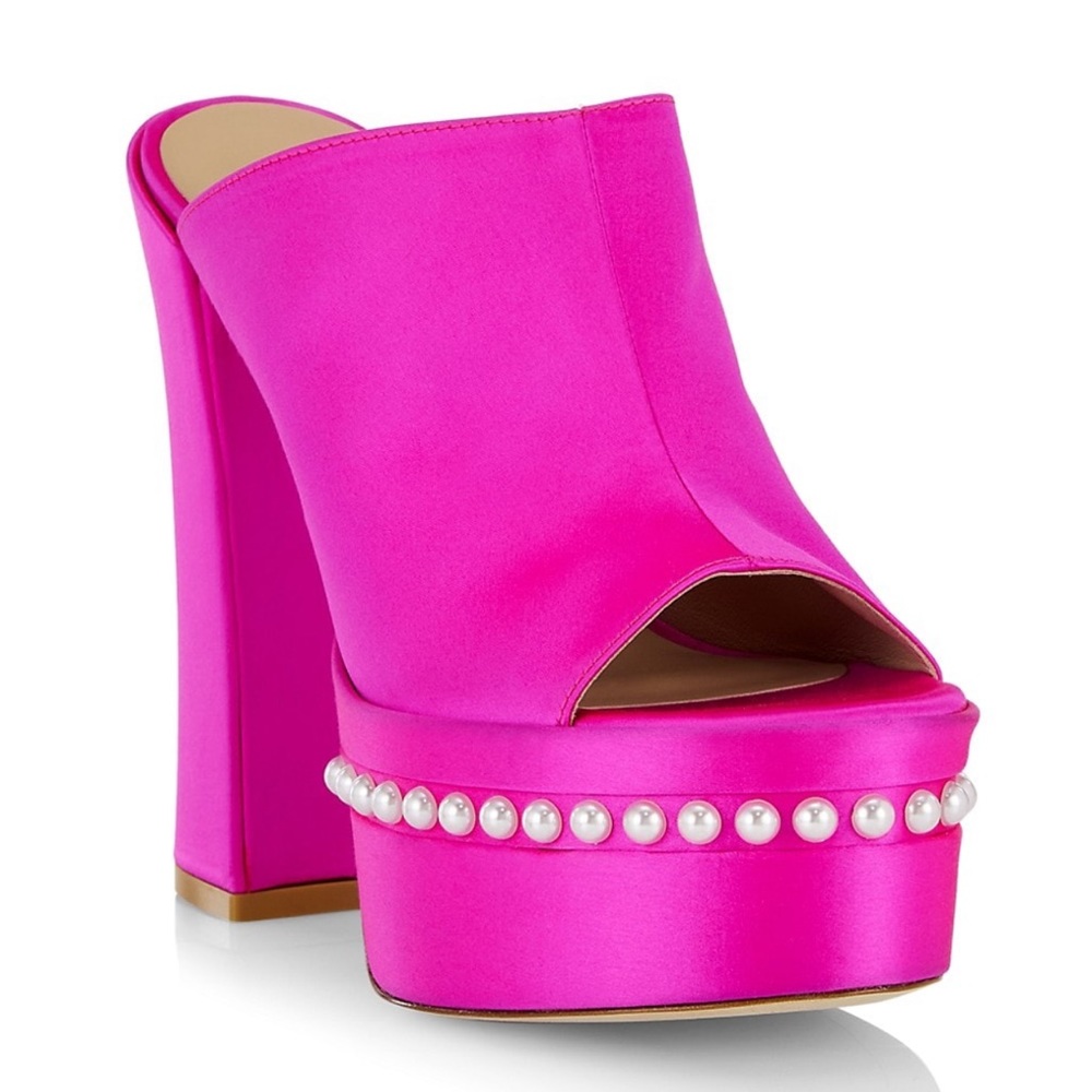 NEW Stuart Weitzman SkyHi satin platform sandals
